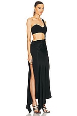 ILA Helen Corsetry Inspired One Shoulder Midi Dress in Black, view 2, click to view large image.