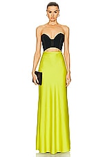 ILA Pina Corsetry Inspired Strapless Maxi Dress in Black & Mustard, view 1, click to view large image.