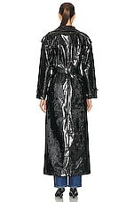 ILA Vos Croco Trenchcoat in Black, view 4, click to view large image.