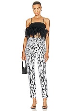 ILA Nas Zebra Sequin Trouser in Black & White, view 4, click to view large image.