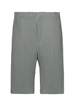 Homme Plisse Issey Miyake Pleated Shorts in Warm Grey, view 1, click to view large image.