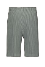 Homme Plisse Issey Miyake Pleated Shorts in Warm Grey, view 2, click to view large image.