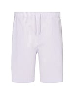 Homme Plisse Issey Miyake Colorful Pleats Shorts in Soft Lavender, view 1, click to view large image.