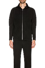 Homme Plisse Issey Miyake Hoodie in Black, view 4, click to view large image.