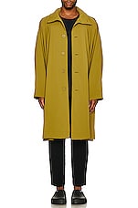 Homme Plisse Issey Miyake Flip Coat in Khaki, view 4, click to view large image.