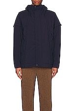 Homme Plisse Issey Miyake Frame Coat in Navy, view 3, click to view large image.