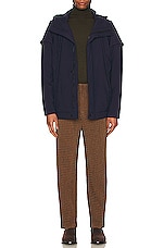 Homme Plisse Issey Miyake Frame Coat in Navy, view 4, click to view large image.