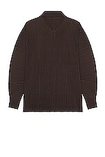 Homme Plisse Issey Miyake Heather Pleats Jacket in Brown, view 2, click to view large image.