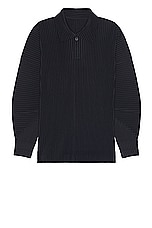 Homme Plisse Issey Miyake Pleated Jacket in Black, view 1, click to view large image.
