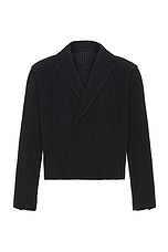 Homme Plisse Issey Miyake Tailored Pleats Blazer in Black, view 1, click to view large image.
