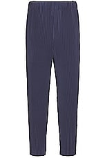 Homme Plisse Issey Miyake Pleated Pants in Blue Charcoal, view 1, click to view large image.