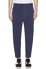 Homme Plisse Issey Miyake Pleated Pants in Blue Charcoal, view 4, click to view large image.