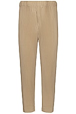 Homme Plisse Issey Miyake Pleated Pants in Cinnamon Beige, view 1, click to view large image.