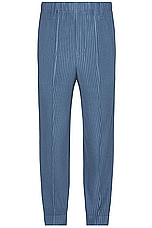 Homme Plisse Issey Miyake Compleat Trousers in Blue Grey, view 1, click to view large image.