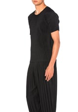 Homme Plisse Issey Miyake Short Sleeve Tee in Black, view 2, click to view large image.