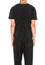 Homme Plisse Issey Miyake Short Sleeve Tee in Black, view 4, click to view large image.