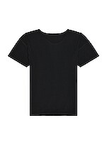 Homme Plisse Issey Miyake Basics Tee in Black, view 1, click to view large image.