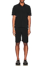 Homme Plisse Issey Miyake Polo in Black, view 4, click to view large image.