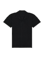 Homme Plisse Issey Miyake Homme Plisse Issey Miyak Pleated Polo in Black, view 1, click to view large image.