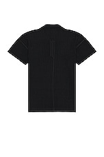 Homme Plisse Issey Miyake Homme Plisse Issey Miyak Pleated Polo in Black, view 2, click to view large image.