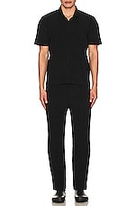 Homme Plisse Issey Miyake Homme Plisse Issey Miyak Pleated Polo in Black, view 5, click to view large image.