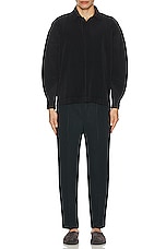 Homme Plisse Issey Miyake Issey Miyake Pleated Polo in Black, view 5, click to view large image.