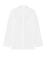 Homme Plisse Issey Miyake Jersey Shirt in White, view 1, click to view large image.