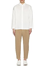 Homme Plisse Issey Miyake Jersey Shirt in White, view 4, click to view large image.
