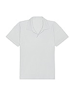 Homme Plisse Issey Miyake Basic Polo in Light Grey, view 1, click to view large image.