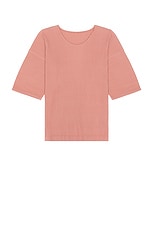 Homme Plisse Issey Miyake Pleated T-shirt in Dull Pink, view 1, click to view large image.