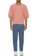 Homme Plisse Issey Miyake Pleated T-shirt in Dull Pink, view 5, click to view large image.