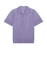 Homme Plisse Issey Miyake Button Up Shirt in Gray Purple | FWRD