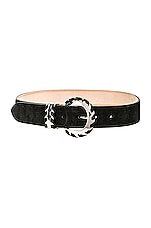 IRO Tressy Suede Belt in Black, view 1, click to view large image.