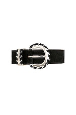 IRO Tressy Suede Belt in Black, view 3, click to view large image.