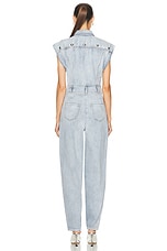 IRO Firat Collared Button Up Jumpsuit in Blue Washed, view 3, click to view large image.