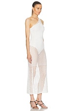 IRO Widdy Crochet One Shoulder Dress in Ecru, view 2, click to view large image.