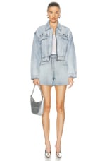 IRO Canio Embellished Short in Blue Washed, view 4, click to view large image.