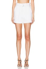 IRO Vanay Paperbag Belted Short in Ecru & White, view 1, click to view large image.