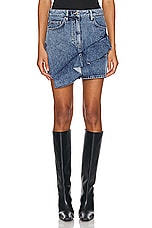 IRO Priscia Denim Mini Skirt in Mid Blue, view 1, click to view large image.