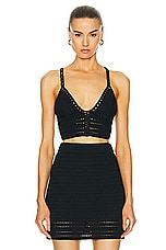 IRO Kleo Crochet Bralette Top in Black, view 1, click to view large image.