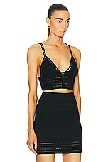 IRO Kleo Crochet Bralette Top in Black, view 2, click to view large image.