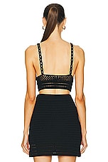 IRO Kleo Crochet Bralette Top in Black, view 3, click to view large image.