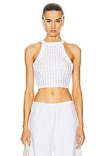 IRO Ozzy Knit Halter Tank in White, view 1, click to view large image.
