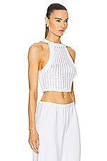 IRO Ozzy Knit Halter Tank in White, view 2, click to view large image.