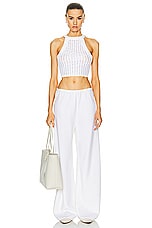 IRO Ozzy Knit Halter Tank in White, view 4, click to view large image.