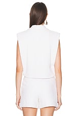 IRO Vilnia Shoulder Pad Vest in Ecru & White, view 3, click to view large image.