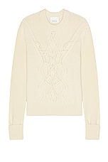 Isabel Marant Tristan Crafty Cable Knit Sweater in Ecru, view 1, click to view large image.