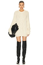 Isabel Marant Tristan Crafty Cable Knit Sweater in Ecru, view 1, click to view large image.