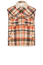 Isabel Marant Kiraneo Vest in Ecru & Orange, view 1, click to view large image.