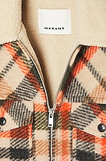Isabel Marant Kiraneo Vest in Ecru & Orange, view 3, click to view large image.